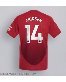 Manchester United Christian Eriksen #14 Maglia Gara Casa Repliche 2024-25 Maniche Corte